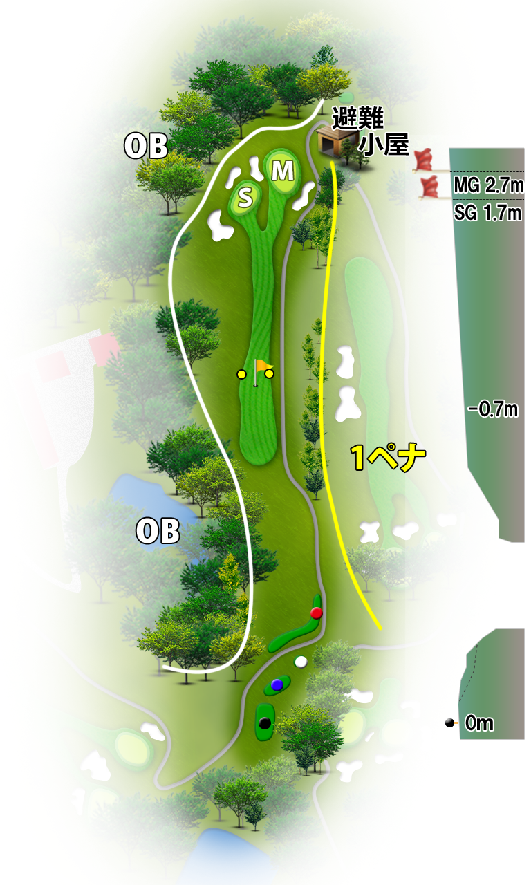 六甲カントリー倶楽部 IN11番ホール コース図