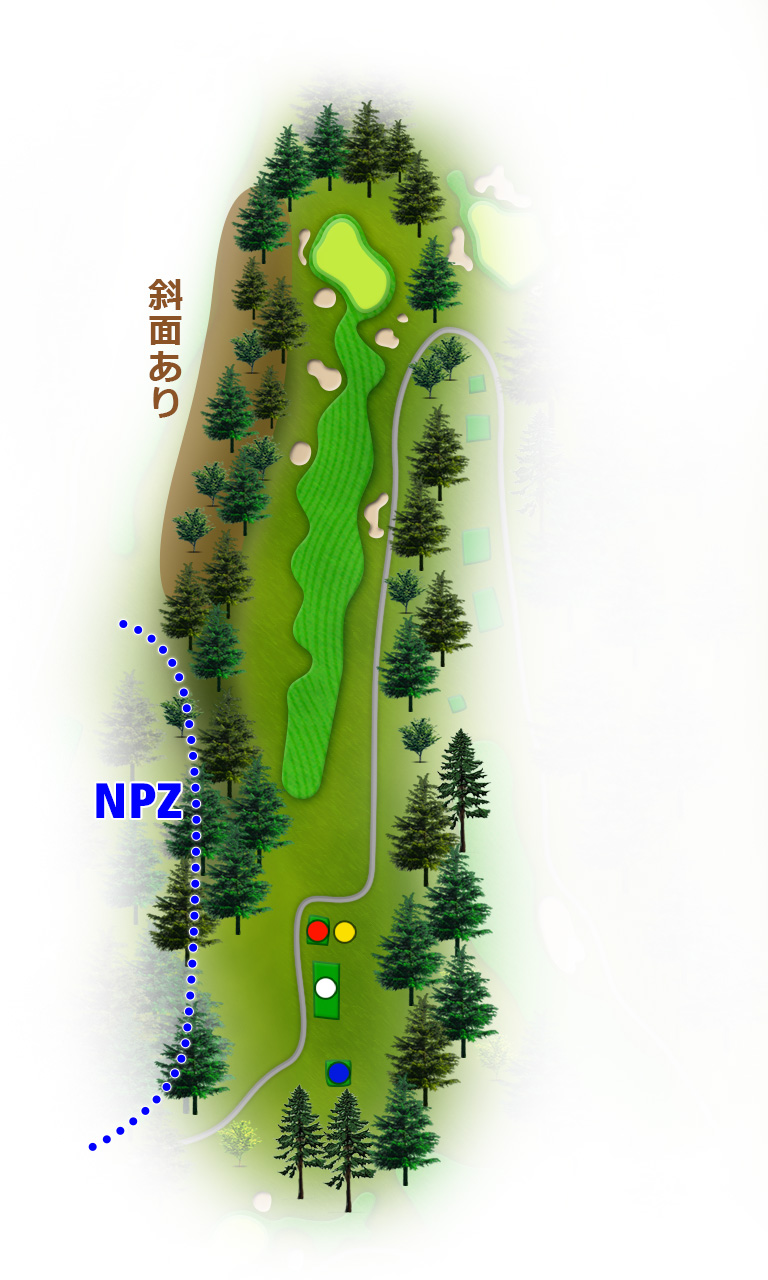 紫雲ゴルフ倶楽部 飯豊OUT6番ホール コース図