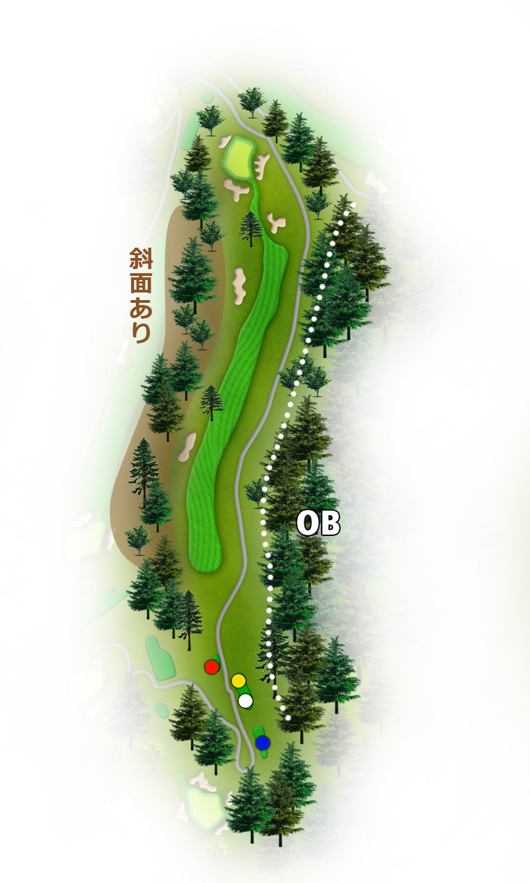 紫雲ゴルフ倶楽部 加治川OUT4番ホール コース図