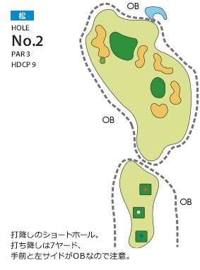 北九州カントリー倶楽部 松2番ホール コース図