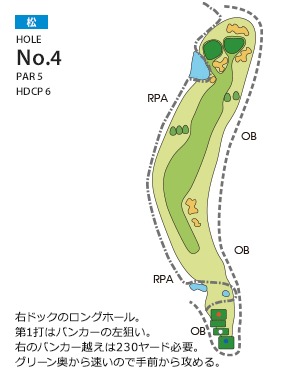 北九州カントリー倶楽部 松4番ホール コース図