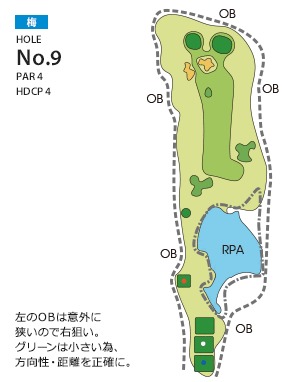 北九州カントリー倶楽部 梅9番ホール コース図