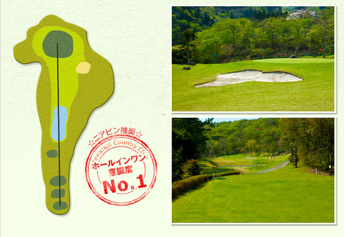 小田原城カントリー倶楽部 IN17番ホール コース図