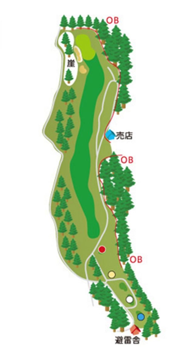 芝山ゴルフ倶楽部 IN14番ホール コース図