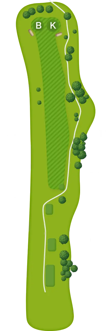 大宮カントリークラブ あかつきコース1番ホール コース図