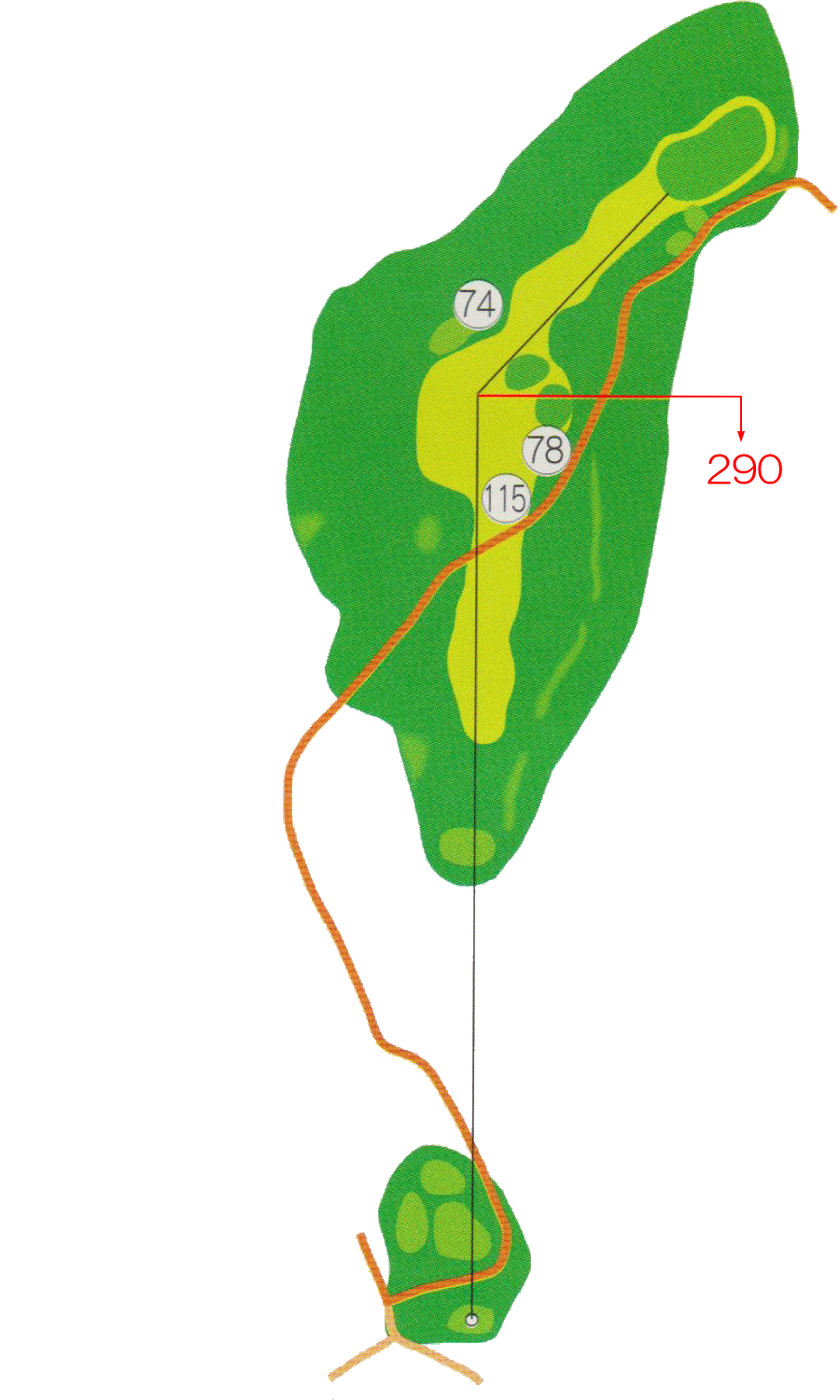 棚山ゴルフ倶楽部 IN12番ホール コース図