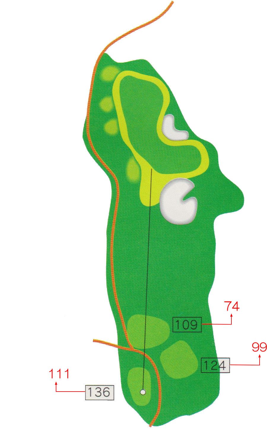 棚山ゴルフ倶楽部 OUT8番ホール コース図