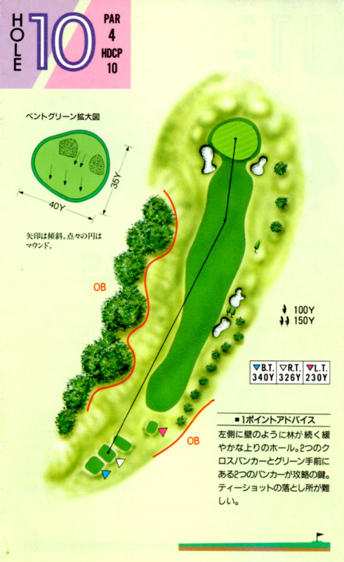 エースゴルフ場 IN10番ホール コース図