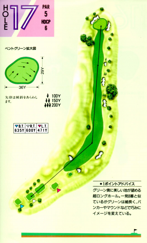 エースゴルフ場 IN17番ホール コース図