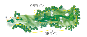 ミルフィーユゴルフクラブ OUT2番ホール コース図