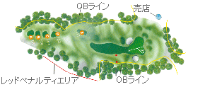 ミルフィーユゴルフクラブ OUT4番ホール コース図