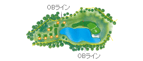 ミルフィーユゴルフクラブ OUT8番ホール コース図