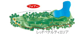 ミルフィーユゴルフクラブ OUT9番ホール コース図