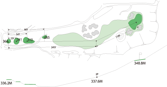 知覧カントリークラブ IN11番ホール コース図