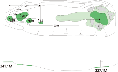 知覧カントリークラブ IN12番ホール コース図