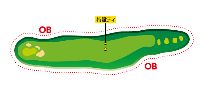 宇治カントリークラブ IN13番ホール コース図