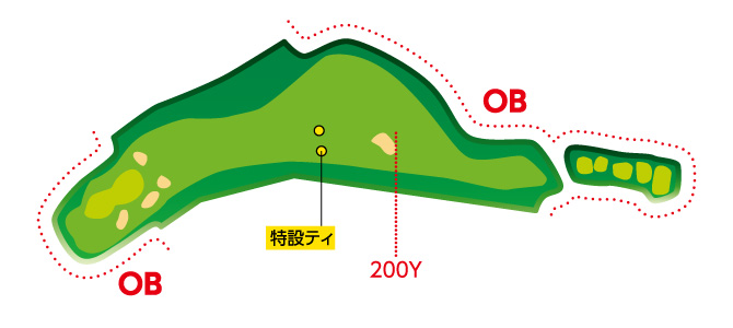 宇治カントリークラブ OUT5番ホール コース図