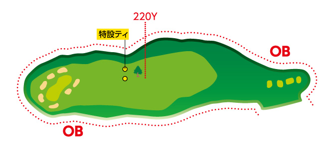 宇治カントリークラブ OUT9番ホール コース図