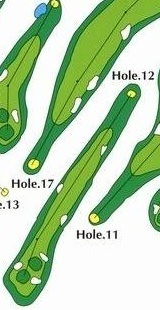 豊岡国際カントリークラブ 不動コース8番ホール コース図