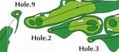 豊岡国際カントリークラブ 岩室コース2番ホール コース図