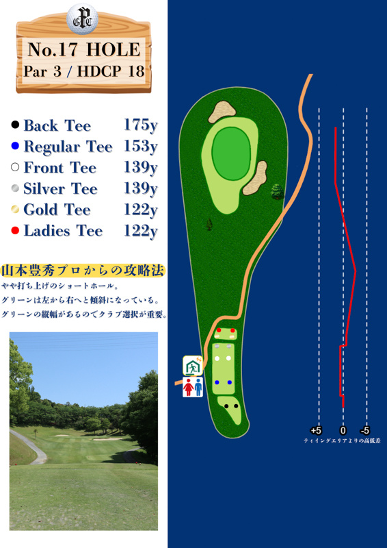 パシフィックゴルフクラブ IN17番ホール コース図