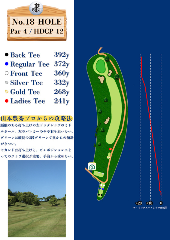 パシフィックゴルフクラブ IN18番ホール コース図