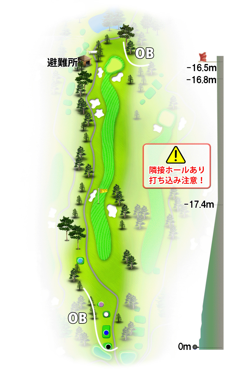 日野ゴルフ倶楽部 キングIN10番ホール コース図