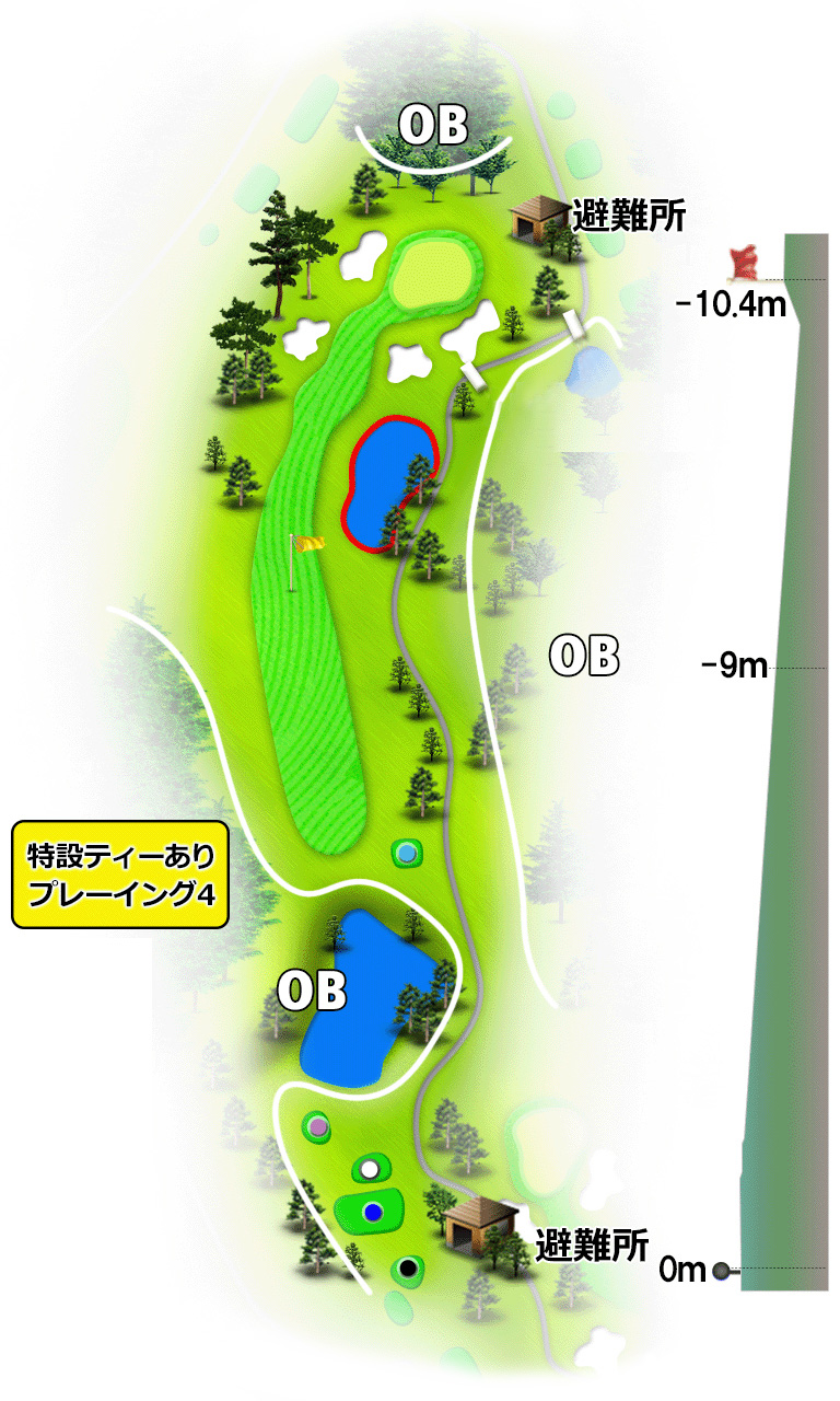 日野ゴルフ倶楽部 キングIN11番ホール コース図