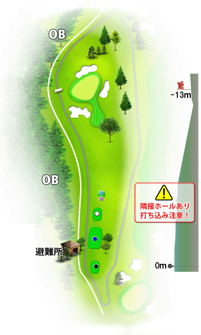 日野ゴルフ倶楽部 キングOUT8番ホール コース図