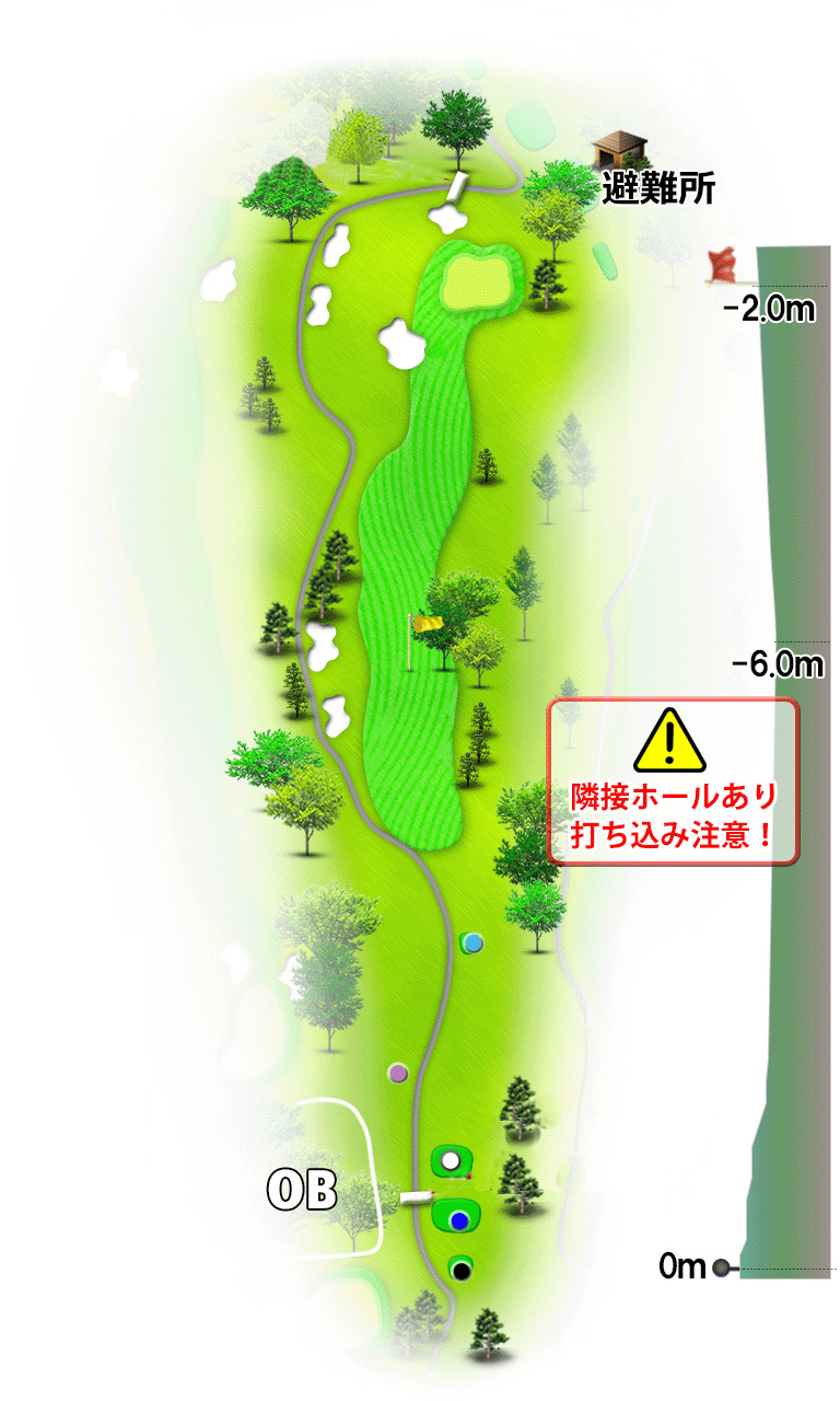 日野ゴルフ倶楽部 クイーンIN11番ホール コース図