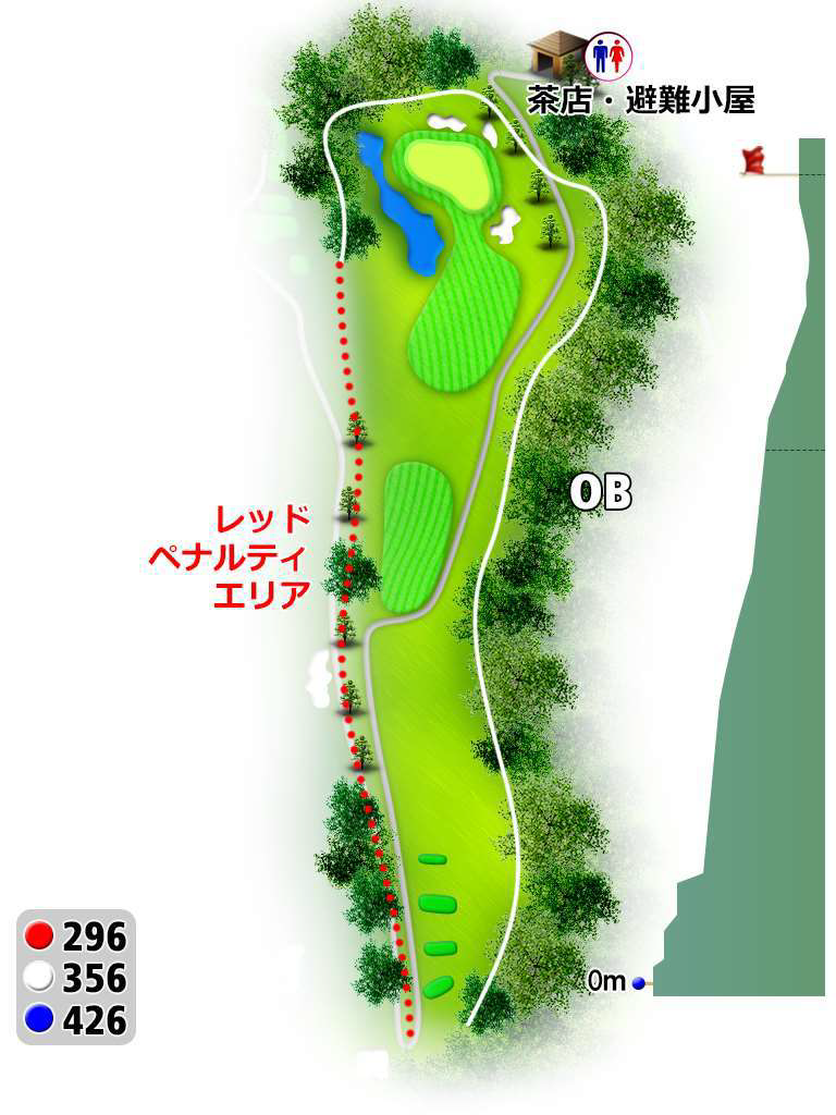 東海カントリー倶楽部 IN13番ホール コース図