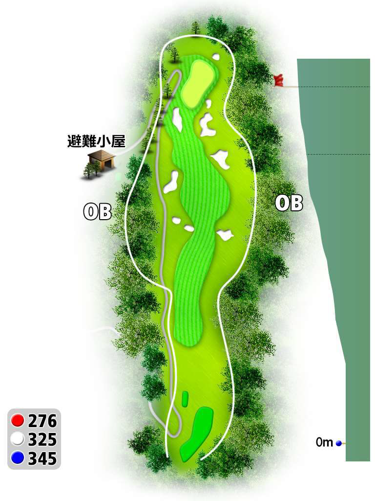 東海カントリー倶楽部 IN15番ホール コース図