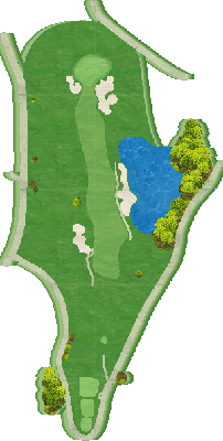 袋田の滝カントリークラブ（旧：鷹彦スリーカントリー） IN18番ホール コース図