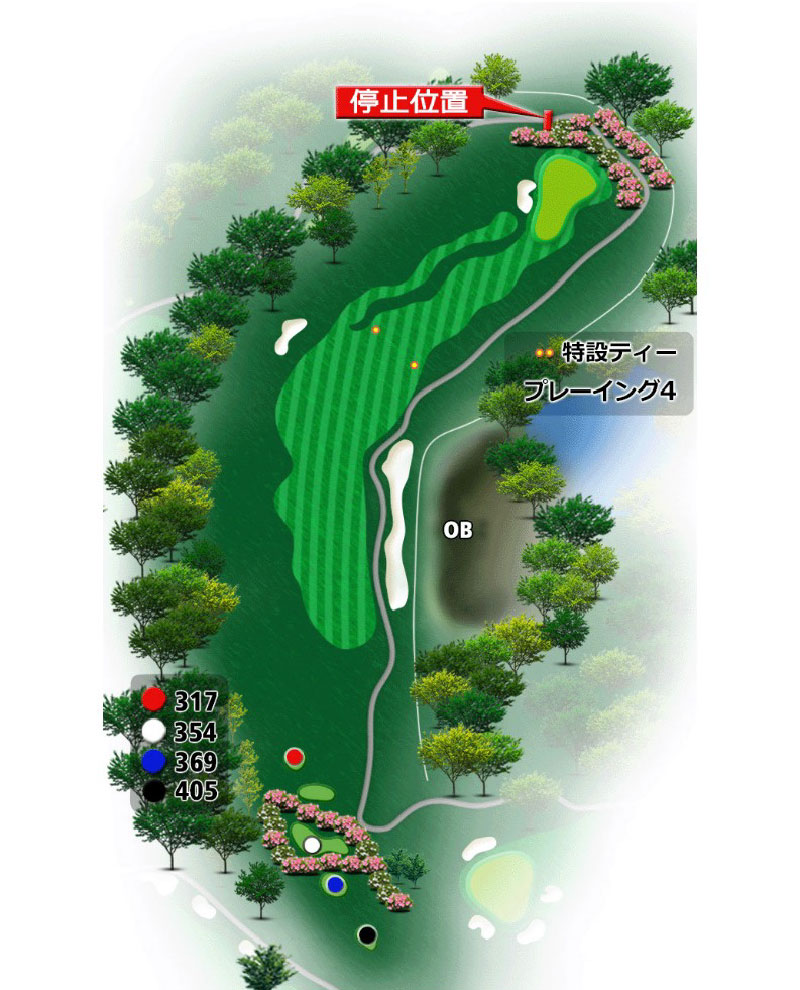 ゴールド福井カントリークラブ IN11番ホール コース図