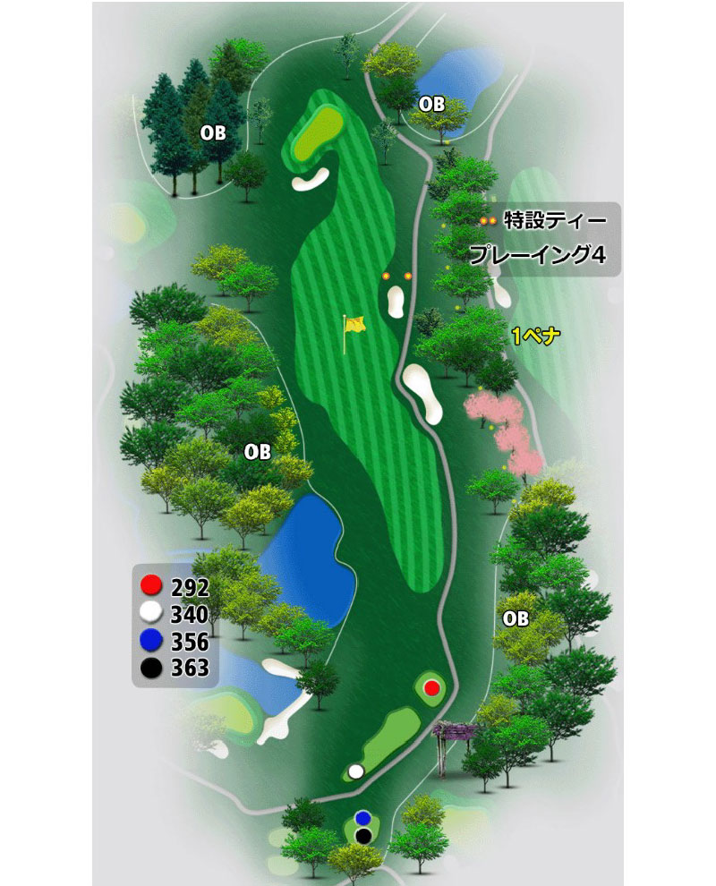 ゴールド福井カントリークラブ OUT8番ホール コース図