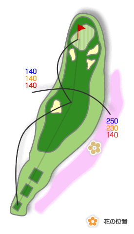 奥道後ゴルフクラブ IN17番ホール コース図
