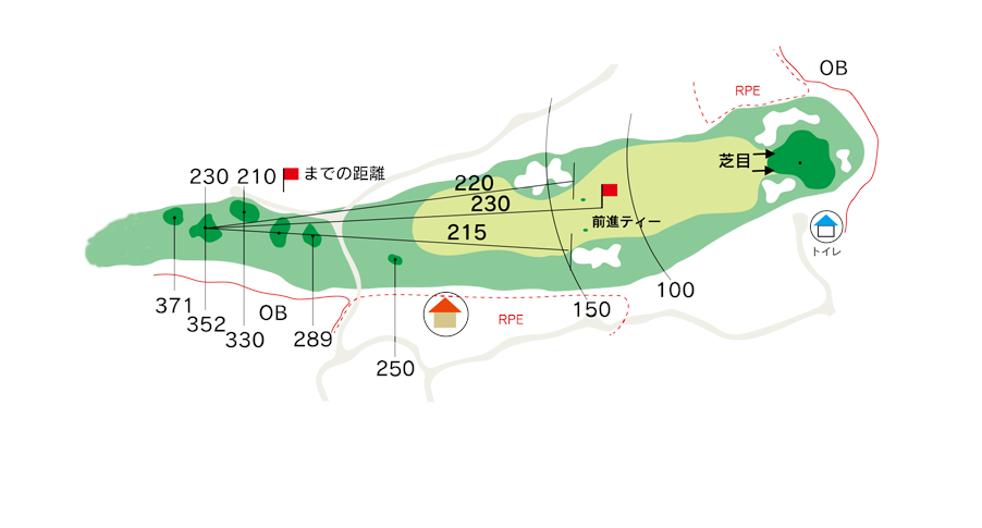 那須ちふり湖カントリークラブ IN11番ホール コース図