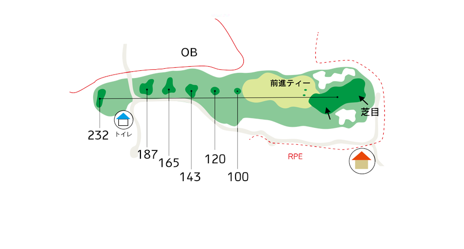 那須ちふり湖カントリークラブ IN12番ホール コース図