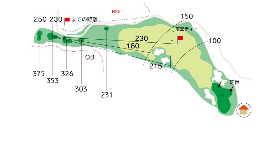 那須ちふり湖カントリークラブ IN17番ホール コース図