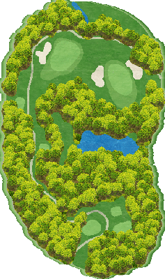 クラウンカントリークラブ 西コース6番ホール コース図