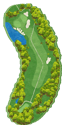 クラウンカントリークラブ 東コース9番ホール コース図