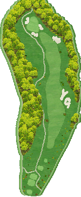 山代ゴルフ倶楽部 クイーンコースOUT1番ホール コース図