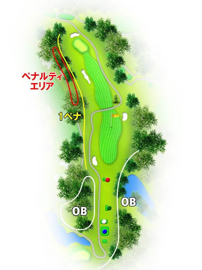 妙義カントリークラブ IN14番ホール コース図