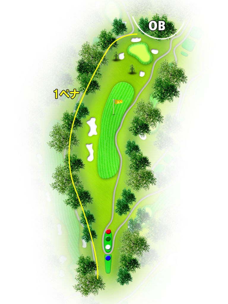 妙義カントリークラブ IN15番ホール コース図
