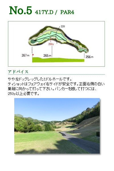 ザ・メダリオンクラブ 岡崎コース（旧：サン・ベルグラビアＣＣ） OUT5番ホール コース図