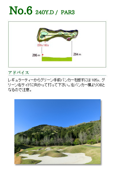 ザ・メダリオンクラブ 岡崎コース（旧：サン・ベルグラビアＣＣ） OUT6番ホール コース図