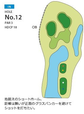 KOSHIGAYA GOLF CLUB(旧 越谷ゴルフ倶楽部) IN12番ホール コース図