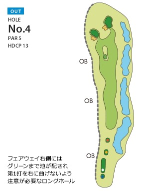 KOSHIGAYA GOLF CLUB(旧 越谷ゴルフ倶楽部) OUT4番ホール コース図