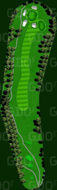 緑ヶ丘カンツリークラブ OUT9番ホール コース図