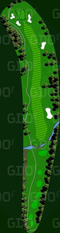 秋津原ゴルフクラブ OUT9番ホール コース図